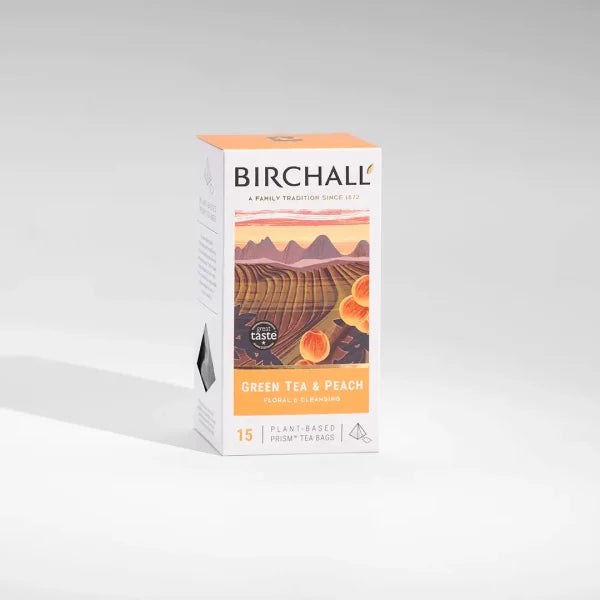 Birchall Green Tea & Peach - 15 Prism Bags